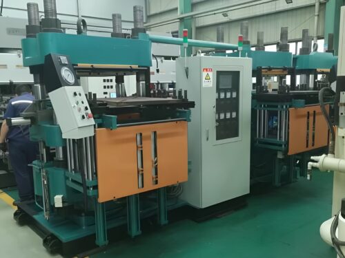 Rubber compression moulding machine on production floor at SolankiEnterprise Howrah West Bengal factory